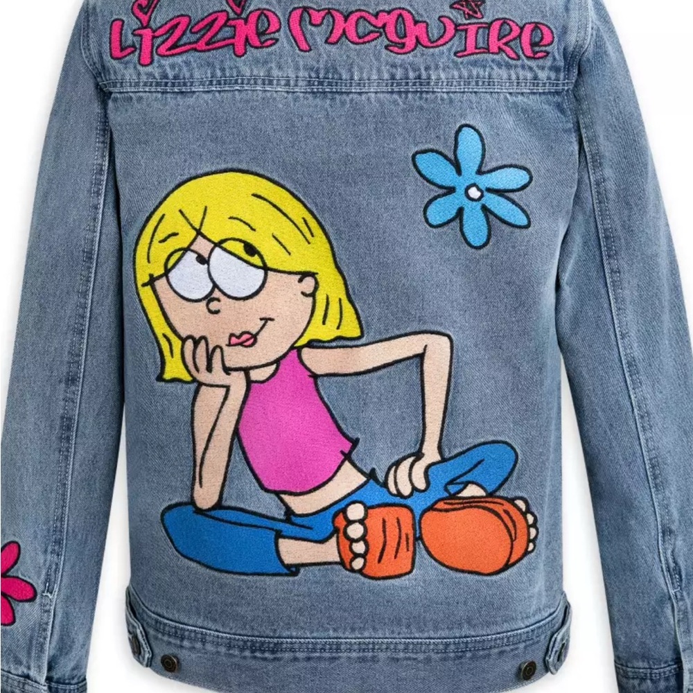 Disney Lizzie McGuire Denim Jacket with Colorful Floral Patches